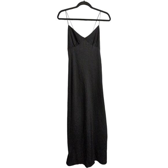 Madewell Dresses & Skirts - NWT Madewell Layton Midi Slip Dress Black V Neck Spaghetti Straps Size 8